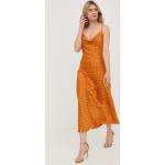 Dámske Dlhé šaty Guess oranžovej farby z polyesteru s dĺžkou: Maxi 