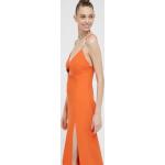 Dámske Obtiahnuté šaty HUGO oranžovej farby z viskózy vo veľkosti M s dĺžkou: Pod kolená udržateľná móda 