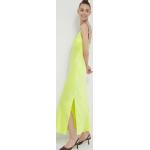 Dámske Dlhé šaty HUGO žltej farby z polyesteru vo veľkosti M s dĺžkou: Maxi udržateľná móda 