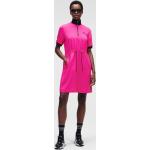 Dámske Designer Midi šaty Karl Lagerfeld ružovej farby s vyšívaným vzorom s dĺžkou: Pod kolená 