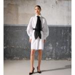 Dámske Designer Spoločenské šaty Karl Lagerfeld bielej farby v elegantnom štýle s vyšívaným vzorom Oversize 