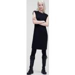 Dámske Designer Úpletové šaty Karl Lagerfeld čiernej farby v streetwear štýle z viskózy vo veľkosti XS s okrúhlym výstrihom bez rukávov 