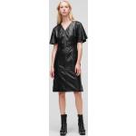 Dámske Designer Obtiahnuté šaty Karl Lagerfeld čiernej farby z kože vo veľkosti XL s dĺžkou: Pod kolená 
