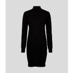 Dámske Designer Pletené šaty Karl Lagerfeld čiernej farby v trblietavom štýle s glitrami 