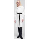 Dámske Designer Košeľové šaty Karl Lagerfeld BIO bielej farby s vyšívaným vzorom vo veľkosti M na gombíky s nariasením udržateľná móda 