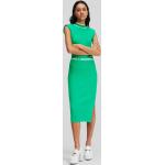Dámske Designer Pletené šaty Karl Lagerfeld zelenej farby v elegantnom štýle vo veľkosti XS bez rukávov 