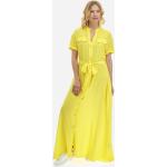 Dámske Dlhé šaty La Martina žltej farby vo veľkosti M s krátkymi rukávmi s dĺžkou: Maxi na gombíky 