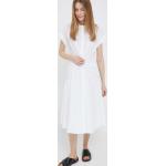 Dámske Designer Áčkové šaty Ralph Lauren bielej farby z bavlny vo veľkosti M s dĺžkou: Pod kolená v zľave 