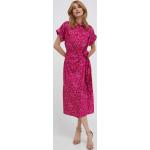 Dámske Designer Denné šaty Ralph Lauren ružovej farby v ležérnom štýle z bavlny vo veľkosti M s dĺžkou: Pod kolená v zľave 