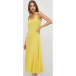 Dámske Designer Obtiahnuté šaty Ralph Lauren žltej farby z polyesteru vo veľkosti XS s dĺžkou: Pod kolená 
