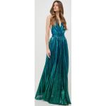 Dámske Dlhé šaty Guess Marciano tyrkysovej farby v trblietavom štýle z polyesteru vo veľkosti M s dĺžkou: Maxi s glitrami v zľave 