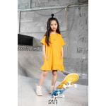 Dievčenské letné šaty oranžovej farby z bavlny do 4 rokov s volánmi 