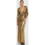 Dámske Dlhé šaty nissa zlatej farby z polyesteru vo veľkosti M s dĺžkou: Maxi metalické 