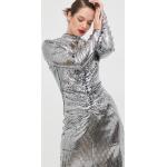 Dámske Obtiahnuté šaty Notes du Nord striebornej farby z polyesteru vo veľkosti S s dĺžkou: Pod kolená metalické 