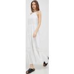 Dámske Dlhé šaty Pepe Jeans bielej farby z bavlny vo veľkosti XS s dĺžkou: Maxi 