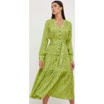 Dámske Áčkové šaty PINKO zelenej farby z polyesteru vo veľkosti M s dĺžkou: Pod kolená v zľave 