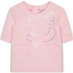 Designer Dievčenské šaty Karl Lagerfeld ružovej farby z bavlny do 18 mesiacov 