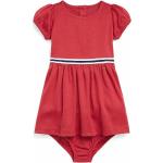 Designer Dievčenské áčkové šaty Ralph Lauren Polo Ralph Lauren červenej farby z viskózy do 18 mesiacov v zľave 