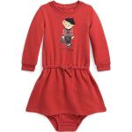 Designer Dievčenské áčkové šaty Ralph Lauren Polo Ralph Lauren červenej farby z bavlny do 9 mesiacov v zľave 