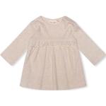 Dievčenské áčkové šaty BIO béžovej farby z bavlny do 24 mesiacov v zľave udržateľná móda 
