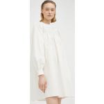 Dámske Mini šaty béžovej farby z bavlny Oversize 