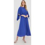 Dámske Áčkové šaty LIVIANA CONTI modrej farby vo veľkosti S s dĺžkou: Pod kolená v zľave 