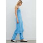 Dámske Obtiahnuté šaty American Vintage modrej farby vo vintage štýle s dĺžkou: Pod kolená 