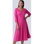 Dámske Letné šaty Alba Moda ružovej farby s jednofarebným vzorom zo syntetiky vo veľkosti XL 