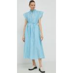 Dámske Dlhé šaty Samsøe & Samsøe modrej farby z polyesteru vo veľkosti XS s dĺžkou: Maxi udržateľná móda 