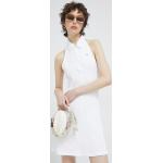 Dámske Mini šaty Tommy Hilfiger TOMMY JEANS bielej farby z bavlny v zľave 