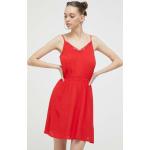 Dámske Mini šaty Tommy Hilfiger TOMMY JEANS červenej farby z viskózy vo veľkosti XS 