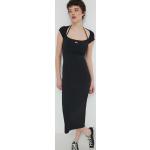 Dámske Obtiahnuté šaty Tommy Hilfiger TOMMY JEANS čiernej farby z polyesteru vo veľkosti XS s dĺžkou: Pod kolená udržateľná móda 