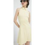 Dámske Mini šaty Tommy Hilfiger TOMMY JEANS žltej farby z bavlny vo veľkosti XS 