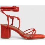 Dámske Spoločenské sandále Alohas oranžovej farby v elegantnom štýle zo syntetiky vo veľkosti 41 na leto 
