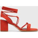 Dámske Spoločenské sandále Alohas červenej farby v elegantnom štýle zo syntetiky vo veľkosti 40 na leto 