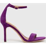Dámske Designer Lodičky na vysokom opätku Ralph Lauren fialovej farby v elegantnom štýle vo veľkosti 40 v zľave na leto 