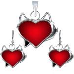 Súpravy šperkov Šperky eshop červenej farby zo striebra na Valentín 