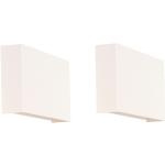 Nástenné svietidlá Qazqa bielej farby v minimalistickom štýle z kovu stmievateľné 2 ks balenie v zľave 