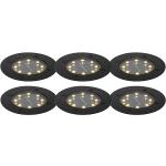 LED bodové svietidlá Qazqa čiernej farby v modernom štýle z kovu 6 ks balenie v zľave 