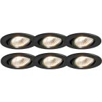 LED bodové svietidlá Qazqa čiernej farby v elegantnom štýle z kovu stmievateľné 6 ks balenie v zľave kompatibilné s GU10 