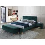 Čalúnené postele Signal zelenej farby z dubového dreva 