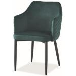 Jedálenské stoličky Signal sivej farby v elegantnom štýle zo zamatu 