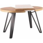 Jedálenské stoly Signal čiernej farby z dubového dreva oválne 