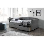 Jednolôžkové postele Signal sivej farby v modernom štýle s úložným priestorom 