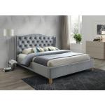 Dvojlôžkové postele Signal sivej farby v elegantnom štýle zo zamatu s nohami 