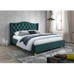 Dvojlôžkové postele Signal sivej farby v elegantnom štýle zo zamatu s nohami 