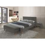Dvojlôžkové postele Signal sivej farby v elegantnom štýle s prešívaným vzorom zo zamatu s nohami 