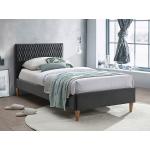 Jednolôžkové postele Signal sivej farby v elegantnom štýle s prešívaným vzorom zo zamatu s nohami 