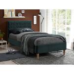 Jednolôžkové postele Signal sivej farby v elegantnom štýle s prešívaným vzorom zo zamatu s nohami 