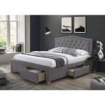 Dvojlôžkové postele Signal sivej farby z dubového dreva s nohami 